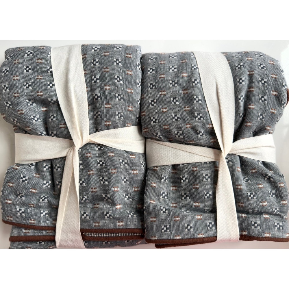 West Elm Reversible Micro Pattern Graphite Cotton, 2 Euro Shams, NWT, Retail $98 - Picture 4 of 4